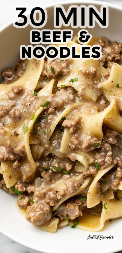 16 Fast & Easy Ground Beef Dinner Recipes For Busy Families - The Unlikely Hostess Easy Beef And Noodles Recipe, Beef And Noodles Recipe, Ground Beef Recipe, Beef Pasta, Beef Casserole Recipes, Ground Beef Recipes Easy, Ground Beef Recipes For Dinner, Noodles Recipe, Beef Recipe