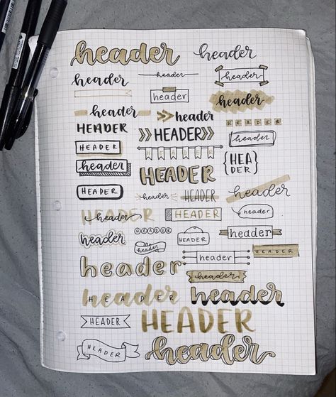 ideas for headers!! can be for note-taking or journaling💛 Cute Notes Headers, Note Header Aesthetic, Cute Header Ideas For Notes, Notes Headers Ideas, Ideas For Titles Notes, Heading Note Ideas, Aesthetic Header For Notes, Aesthetic Headers Notes, Cool Headings For Notes