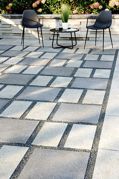 Industria Polished - Pavers | Techo-Bloc Pavement Design, Patio Grande, Paver Designs, Concrete Patio Designs, Patio Pavers Design, Patio Slabs, Patio Garden Design, Small Backyard Patio, Paver Patio