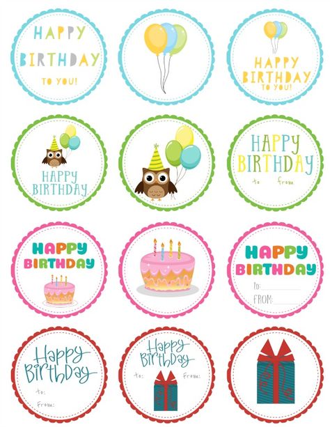 Free-Printable-Birthday-Gift-Tags-Download Birthday Labels Printables Free, Happy Birthday Stickers Free Printable, Free Printable Gift Tags Birthday, Free Birthday Gift Tags, Birthday Tags Printable, Birthday Gift Tags Printable, Lolly Jars, Happy Birthday Tag, Birthday Free