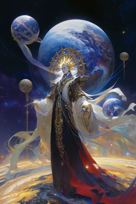 God Of Love Fantasy Art, God Of Earth, Fantasy God, Fantasy Gods, Cosmic God, God Of Light, God Of Dreams, Celestial Being, Gods Art