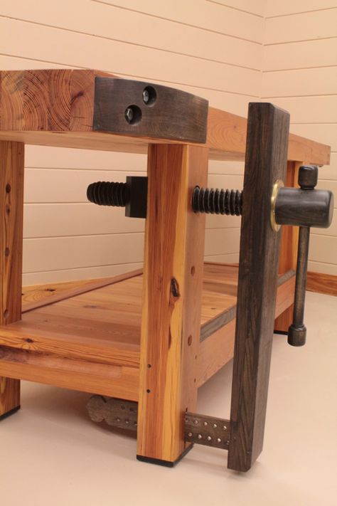 Lake Erie Toolworks, Roubo Workbench, Leg Vise, Wood Vise Roubo Workbench, Build Your Own Garage, Workbench Ideas, Woodworking Bench Vise, Workbench Designs, Wood Mantle, Work Benches, Woodworking Bench Plans, Diy Workbench