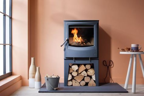 Atlantic Blue Log Burner - Wood Burning - Arada Stoves Old Stove, Log Burning Stoves, Mad About The House, New Stove, Multi Fuel Stove, Gas Stoves, Old Fireplace, Firewood Storage, Wood Shed