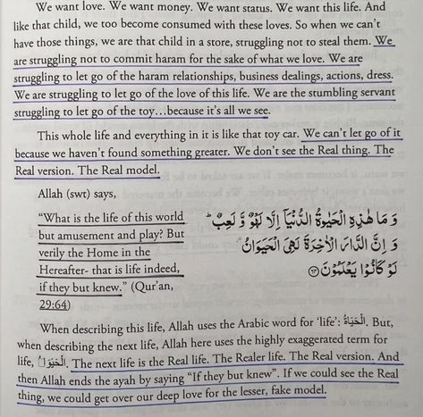 What is the life of this world but amusement and play? But verily the Home in the Hereafter- that is life indeed, if they but knew.” (29:64). #islam #islamicquotes #islamicreminders #muslim #muslimah #hijabi #islamicmind What Is Islam, Islamic Sayings, What Is Life About, This World, Islamic Quotes, Sake, Letting Go, Real Life, Mindfulness