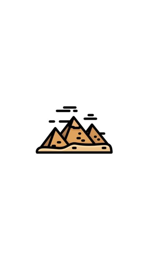 Egypt Highlights Instagram, Easy Small Drawings, The Pyramids Of Giza, Egypt Pyramids, Cute Small Drawings, Quick Sketches, Preppy Stickers, City Icon, Cute Love Memes