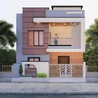 Double Floor House Elevation 2024 Double Floor House Elevation, Wooden Door Frame, Home Front Elevation, Front Building Design, Indian House Exterior Design, 3d Plan, House Outer Design, Small House Elevation, Small House Front Design