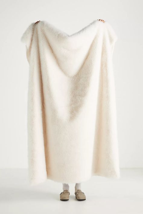 Chloe Tipped Faux-Fur Throw Blanket | AnthroLiving Faux Fur Throw Blanket, Fur Throw Blanket, Fur Throw, Faux Fur Throw, Denim Design, 50 Fashion, Bedding Shop, Denim Shop, Christmas Presents