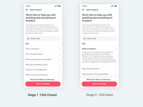 Frequently Asked Questions - Help and Support UX UI uber design booking.com bus iphonex help scout app help center ui  ux design ui faq help support Help Center Ui Design, Faq Ui Design, Frequently Asked Questions Design, Faq Design, Mobile Phone Design, Ux Design Mobile, Digital Design Trends, Websites Inspiration, Mobile App Design Inspiration