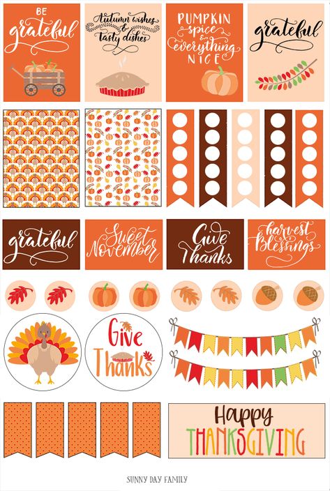 FREE printable Thanksgiving planner stickers for Happy Planner, Erin Condren, and more! Cute planner stickers you can resize to fit any planner. Love these! #thanksgiving #plannerstickers #planner #planners #freeprintables #instantdownload Happy Planner Stickers Free, Thanksgiving Planner Stickers, Happy Planner Free Printable, Cute Planner Stickers, Free Printable Thanksgiving, Fall Planner Stickers, Thanksgiving Planner, Happy Planner Printables, Free Printable Planner Stickers