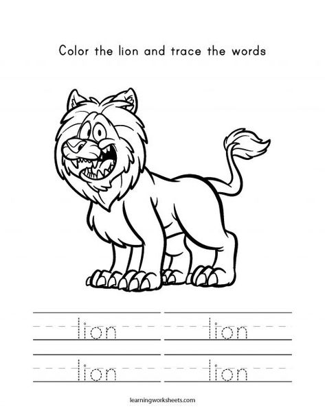 Worksheets About Animals, Wild Animals Worksheets For Kindergarten, Wild Animals Worksheets For Kids, Kinds Of Animals Worksheets, Wild Animals Colouring Worksheet, Tropical Animals, Learning Worksheets, Coloring Pages To Print, Free Coloring