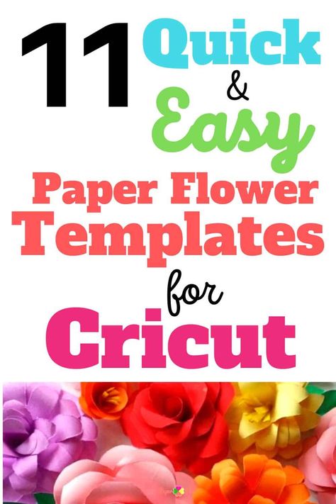 11 Easy Paper Flower Templates for Cricut - Paper Flo Designs Paper Flower Projects Cricut, Free Paper Flower Templates For Cricut, Paper Flower Template Free Printable Pdf, Paper Flower Templates Free Printable, Templates For Cricut, Large Paper Flower Template, Free Paper Flower Templates, Simple Paper Flower, Paper Flower Templates