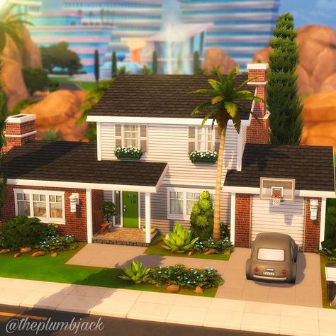 Sims 4 Houses Layout, Sims 4 House Design, Sims House Design, Sims Four, Willow Creek, Sims 4 Houses, Sims House, 70s Inspired, Spring Home