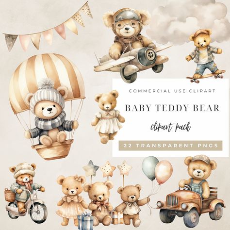 Sleepy Teddy Bear, Stars Clipart, Teddy Bear Nursery, Boy Clipart, Teddy Bear Clipart, Baby Teddy Bear, Star Clipart, Bear Watercolor, Nursery Girl