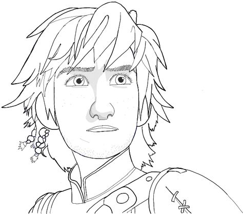 Black and White Line Drawing of Hiccup from How to Train Your Dragon 2 How To Train Your Dragon Sketches, Hiccup Sketch, How To Train Your Dragon Drawings, Hiccup Drawing, 20 Year Old Man, Hiccup Horrendous, Dragon Toothless, Sketch Images, Dragon Coloring