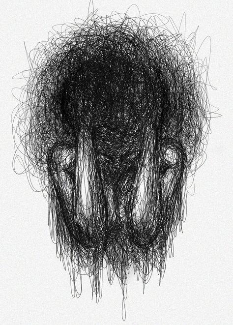 Healing From Emotional Damage, Internal Conflict Art, Illustration Overthinking Drawing, Scribble Art Aesthetic, Athazagoraphobia Art, Anguish Expression, Mental Draw, Head Exploding Art, Mind Full Of Thoughts Drawing