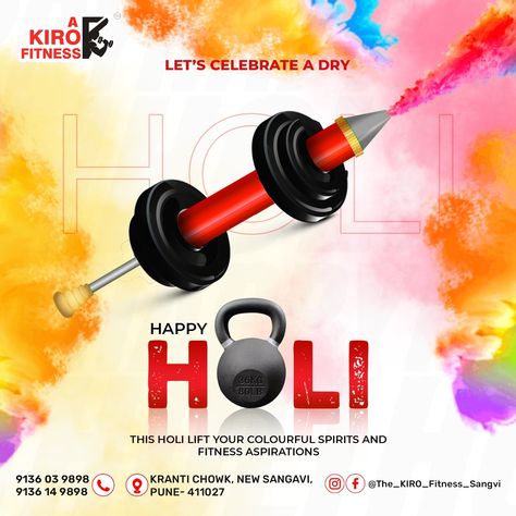 Happy Holi Social Media post Gym Holi Post, Holi Creatives Social Media, Happy Holi Creative Post, Creative Holi Post, Holi Creative Ads Social Media, Social Media Festival Post, Happy Holi Creative Ads, Happy Holi Post, Holi Creative Post