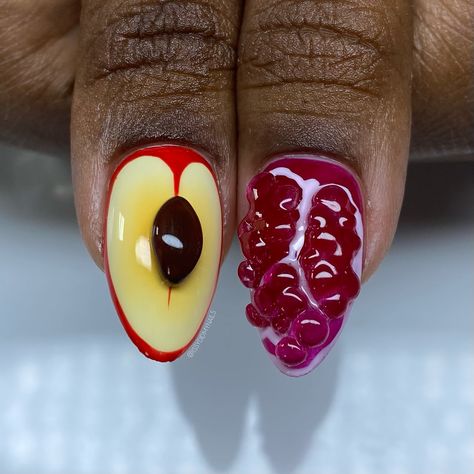 Look at theseeeeee 😮‍💨😮‍💨🔥🔥🔥 I’m in loveeee🩷 Using gel x system from @apresnailofficial 🔥 Type: medium sculpted tips Follow for more inspiration and nail art tutorials! Check out my @amazon storefront for essentials that I use!! . . . #photoshootnails #cartoonnails #pressontoes #issydidmynails #acrylicnails #trendynails #acrylictoes #nailart #naildesigns #nailinspo #nailsofinstagram #nailtechchicago #nailtech #birthdaynails #elegantnails #nailartist #chicagonails #pressonnails #crystaln... Apple Nails Design, Apple Nails, Food Nails, Nail Art Tutorials, Acrylic Toes, Hard Nails, Amazon Storefront, 3d Nail, Birthday Nails