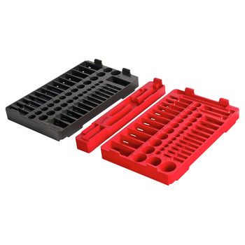 Milwaukee 48-22-9486T 106-Piece SAE and Metric 1/4 in. and 3/8 in. Mechanics Ratchet and Socket Tray for PACKOUT Low-Profile Organizer - miln48-22-9486t Tool Identification, Milwaukee Tool Box, Socket Trays, Ultimate Organization, Socket Organizer, Socket Holder, Milwaukee Tools, Mechanic Tools, Cordless Tools