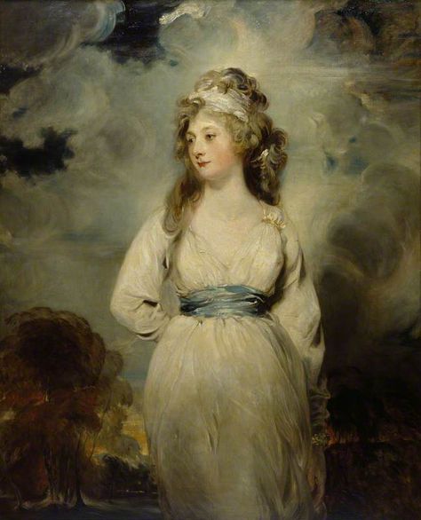 Lady Amelia Anne Hobart, Viscountess Castlereagh, Later Marchioness of Londonderry after Sir Thomas Lawrence (Mount Stewart Museum - County Down, Northern Ireland) | Grand Ladies | gogm Mount Stewart, Sir Thomas Lawrence, 1790s Fashion, Plain White Dress, Thomas Lawrence, Thomas Gainsborough, History Painting, Londonderry, English Artists