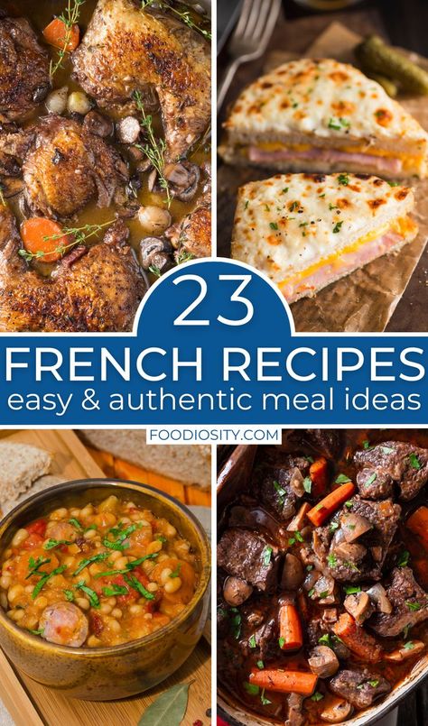 Authentic French Recipes, French Recipes Dinner, Classic Dinners, French Chicken Recipes, French Side Dishes, French Recipes Authentic, French Dinner Parties, French Cuisine Recipes, French Cooking Recipes