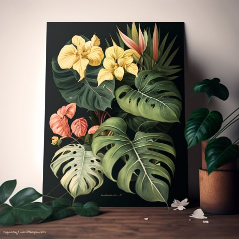 Monstera Leaf Painting, Outdoor Canvas Art, Zebra Painting, Amazon Forest, Stones Garden, Green Jungle, Christmas Paintings On Canvas, Boho Painting, Canvas Painting Ideas