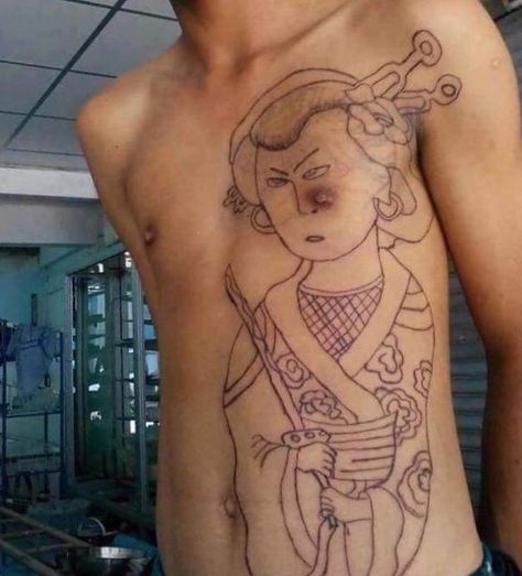 What A Cute Lil Sword Zipper Tattoo, Girlfriend Tattoos, Sock Tattoo, Tattoo Mistakes, Terrible Tattoos, Horrible Tattoos, Instant Regret, Chest Tattoos For Women, Tattoo Fails