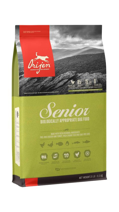 ORIJEN Senior High-Protein** You can find more details by visiting the image link. #dogfood Orijen Dog Food, Senior Dog Food, Dehydrated Chicken, Senior Dog Food Recipes, Protein Rich Diet, Wild Caught Fish, Red Delicious Apples, Cage Free Eggs, Healthy Body Weight