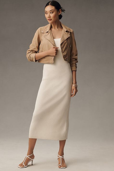 Leather; polyester, elastane lining Side zip pockets Front zip Professional leather clean Imported | Janika Leather Moto Jacket by Lamarque in Beige, Women's, Size: XS, Polyester/Leather/Elastane at Anthropologie Cream Leather Jacket Outfit, Beige Leather Jacket Outfit, Womens Leather Jacket Outfit, Cream Leather Jacket, Beige Leather Jacket, Leather Jacket Outfit, Jacket Outfit Women, Leather Jacket Outfits, Leather Cleaning