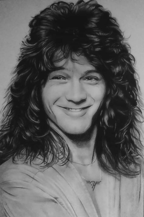 Eddie Van Halen Drawing, Van Halen 2, Tom Ford Menswear, Wolfgang Van Halen, 80s Icons, Alex Van Halen, Artist Film, Famous Guitars, Heavy Metal Girl