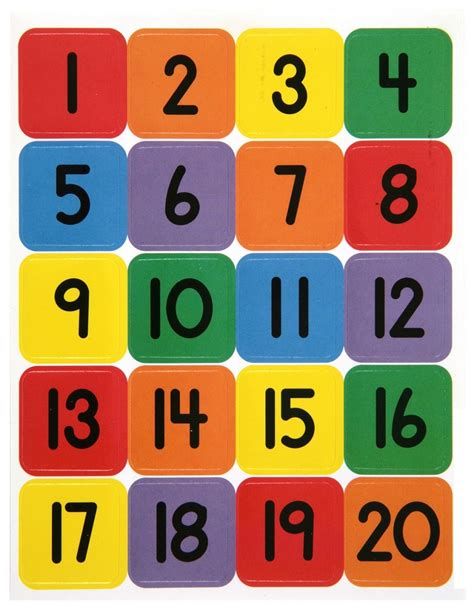 Number Chart 1 20, Large Printable Numbers, Preschool Charts, 20 Number, Free Printable Numbers, Number Flashcards, Number Chart, Preschool Math Worksheets, Numbers For Kids