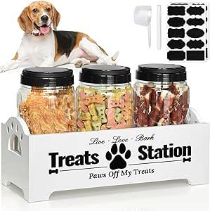 Dog Food Bin, Dog Treat Holder, Dog Treat Jars, Dog Treat Container, Pet Food Storage Container, Dog Food Storage Containers, Make Dog Food, Dog Food Container, Food Storage Organization