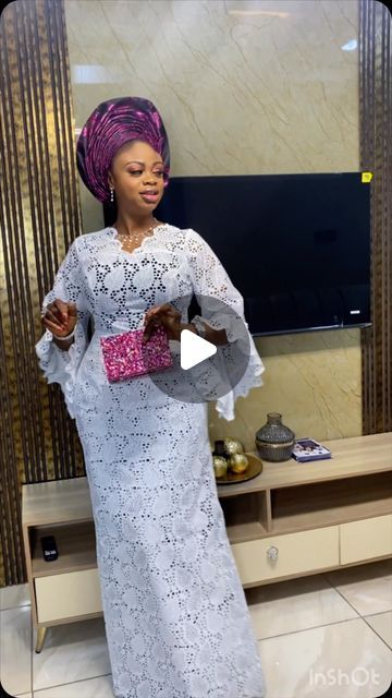 Latest White Lace Bubu Gown Style, White Lace Bubu Gown Styles Nigerian, Boubou Lace Styles For Women, Lace Bubu Styles For Women, Nigerian Lace Dresses Gowns, African White Lace Dress Styles, Simple Lace Gown Styles, White Lace Boubou Styles For Women, Lace Bubu Gown Styles Nigerian