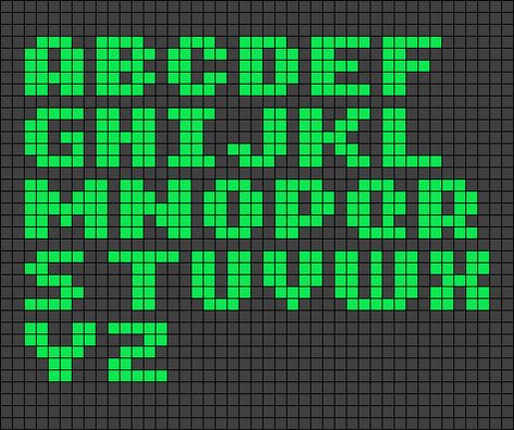 Alpha pattern #4779 | BraceletBook Pixel Alphabet, Crochet Letters Pattern, Simpul Makrame, Crochet Alphabet, Crochet Letters, Projek Menjahit, Cross Stitch Alphabet Patterns, Pixel Font, Cross Stitch Fonts