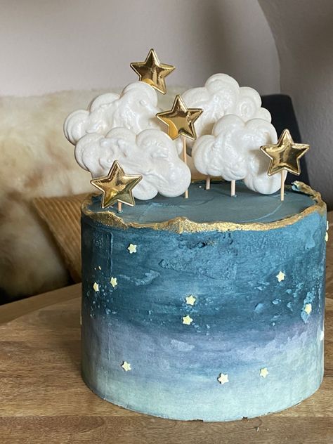 Crystal Cake Design, Outer Space Theme Cake, Night Sky Cake Design, Starry Sky Cake, Wedding Cake Stars, Star Themed Birthday Cake, Celestial Cake Ideas, Over The Moon Cake Ideas, Space Baby Shower Cake