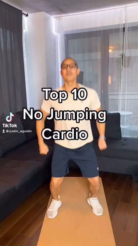 Men Easy Workout, Beginner Workout At Home No Jumping, No Jump Workout, Simple Cardio Exercises, Low Impact Wall Workout, At Home Cardio Workout No Jumping, Cardio Workout No Jumping, No Jump Cardio At Home, Non Jumping Cardio