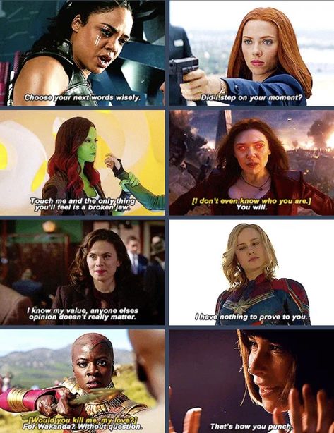 Badass women of Marvel Powerful Fictional Women, Powerful Quotes From Women In Movies, Marvel Halloween Costumes Women, Women Of Marvel, Avengers Women, Octavia Blake, Marvel Fanart, Girl Power Quotes, Avengers Art