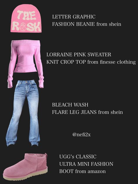 Pink Ultra Mini Uggs Outfit, Ultra Mini Uggs Outfit, Mini Uggs Outfit, Ultra Mini Uggs, Ugg Classic Ultra Mini, Ugg Mini, Uggs Outfit, Pink Fits, Flare Leg Jeans