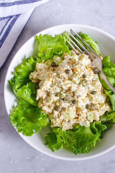 Chickpea of the Sea - The Boston Globe Vegetarian Salad, Vegan Chickpea, Vegetarian Salads, Vegan Lunches, Drying Dill, Vegan Burgers, Lemon Rind, Pickle Relish, Wrap Sandwiches