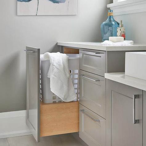 Dirty Laundry Storage, Bathroom Hampers, Pull Out Cabinet Drawers, Bathroom Chest, Under Bathroom Sink, Bathroom Under Sink, Bathroom Vanity Storage, Bathroom Sink Cabinets, Laundry Cabinets