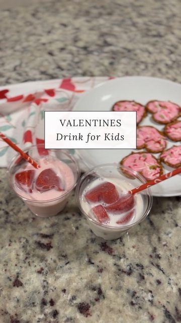 Megan Brown on Instagram: "Make a Valentines drink with me for the kids 🫶🏻 I’ve seen so many cute drinks but I wanted something with a little less sugar for the babies. *heart mold is linked in LTK* 💘 - - - #valentines #galentinesday #valentinesday #valentineskids #kidsvalentines #valentinesdessert #valentinesdrink #drinkrecipe #drinkideas" Cute Drinks, Kids Drinks, Valentine Drinks, Valentines Dinner, Megan Brown, Less Sugar, Kid Drinks, Valentine Dinner, Valentines For Kids