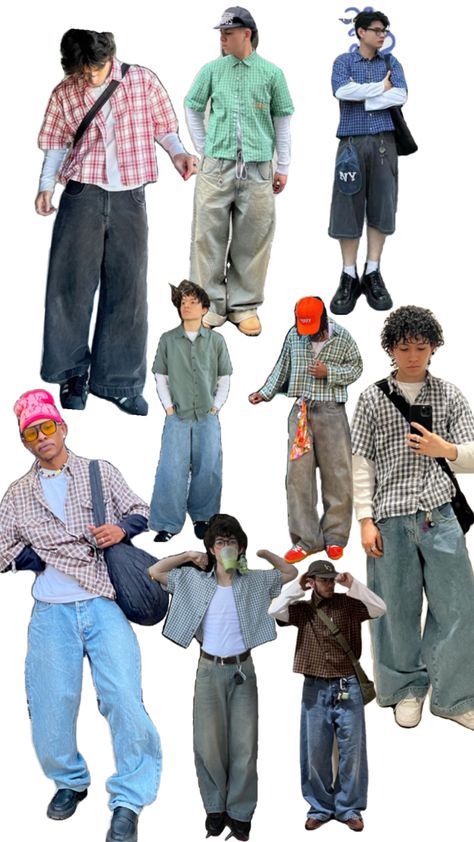 2003 Fashion Trends, Thrifted Outfits Men, Streetwear Fashion Boys, Outfits For Big Men, 2003 Fashion, Y2k Outfits Men, Men Streetwear Fashion, Boys Summer Fashion, Trendy Boy Outfits