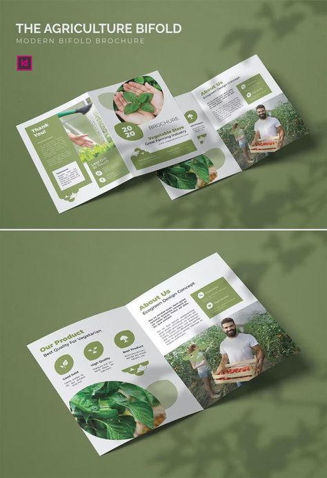 Agriculture Bifold Brochure Template INDD Brochures Design, Agriculture Design, Brochure Design Layouts, Brochure Design Creative, Social Media Advertising Design, Booklet Design, Book Design Layout, Catalog Design, Brochure Design Template