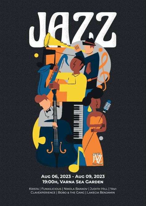 Dance Poster Design Graphics, Event Poster Inspiration, Dance Poster Design, Jazz Festival Poster, Concert Poster Design, Realistic Pencil Drawings, Jazz Poster, Music Festival Poster, Festival Flyer