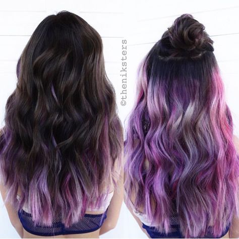 Schwarzkopf Professional USA on Instagram: “It's what's underneath that counts Color by @theniksters // #APassionForColor” Hidden Hair Color, Different Hair Styles, Underlights Hair, Dyed Tips, Hair Dye Tips, Peekaboo Hair, Different Hair, Hair Color Purple, Ombre Hair Color