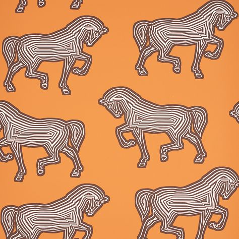 FAUBOURG Schumacher Wallpaper, Orange Book, Luxury Flooring, W Wallpaper, Bella Vista, Orange Wallpaper, Brown Wallpaper, Wallpaper Size, Stunning Wallpapers