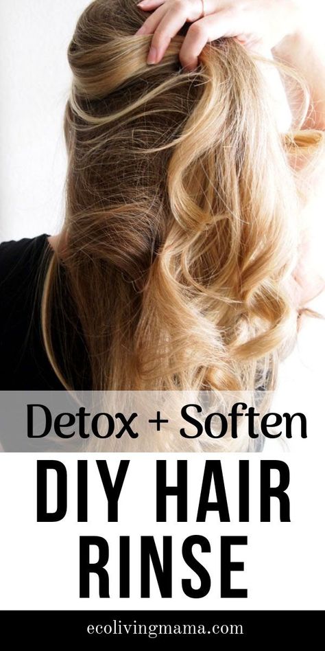 Diy Hair Rinse, Hair Rinse Diy, Vinegar Hair Rinse, Homemade Skincare, Skincare Recipes, Hair Detox, Toxic Skincare, Hair Care Recipes, Soften Hair