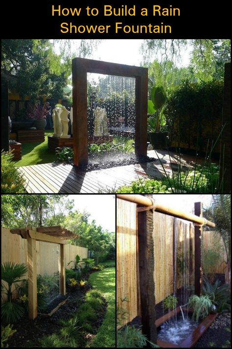 Transform Your Backyard into an Amazing Outdoor Space with this Contemporary Rain Shower Fountain Rain Shower Fountain, Drømme Bad, Taman Air, Diy Garden Fountains, Fountains Backyard, Backyard Water Feature, Water Fountains Outdoor, Landscaping Supplies, Water Features In The Garden