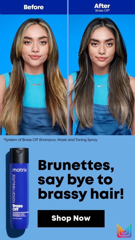 Total Results Brass Off Blue Shampoo for Brunettes - Matrix | Ulta Beauty in 2022 | Brassy hair, Shampoo, Moisturize hair Brassy Brown Hair, Blue Shampoo, Sleek Braided Ponytail, Brassy Hair, Beautiful Curly Hair, Honey Hair, Facial Skin Care Routine, Blonde Hair Looks, Bridesmaid Hair Updo