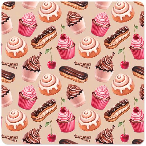 Cupcakes Wallpaper, Cake Background, Candy Theme Birthday Party, Cake Pattern, Cake Wallpaper, Food Vintage, Cartoon Food, 귀여운 음식 그림, Cake Illustration