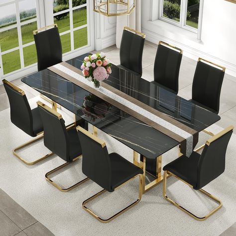 Marble top dining table modern